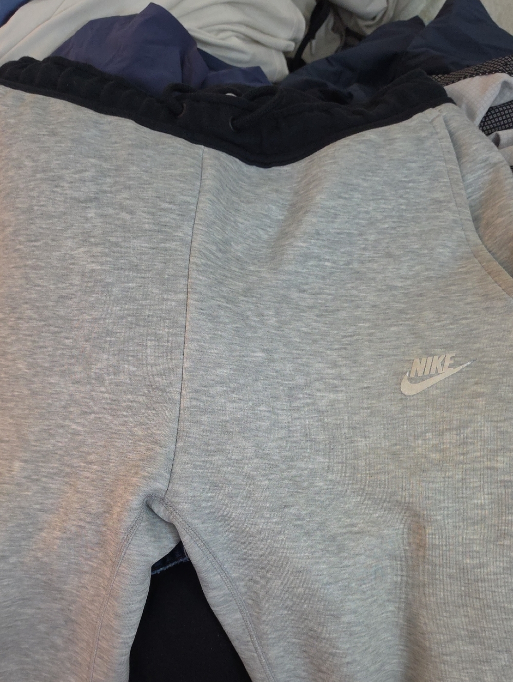 Nike Light Gray Joggers with Black Waistband